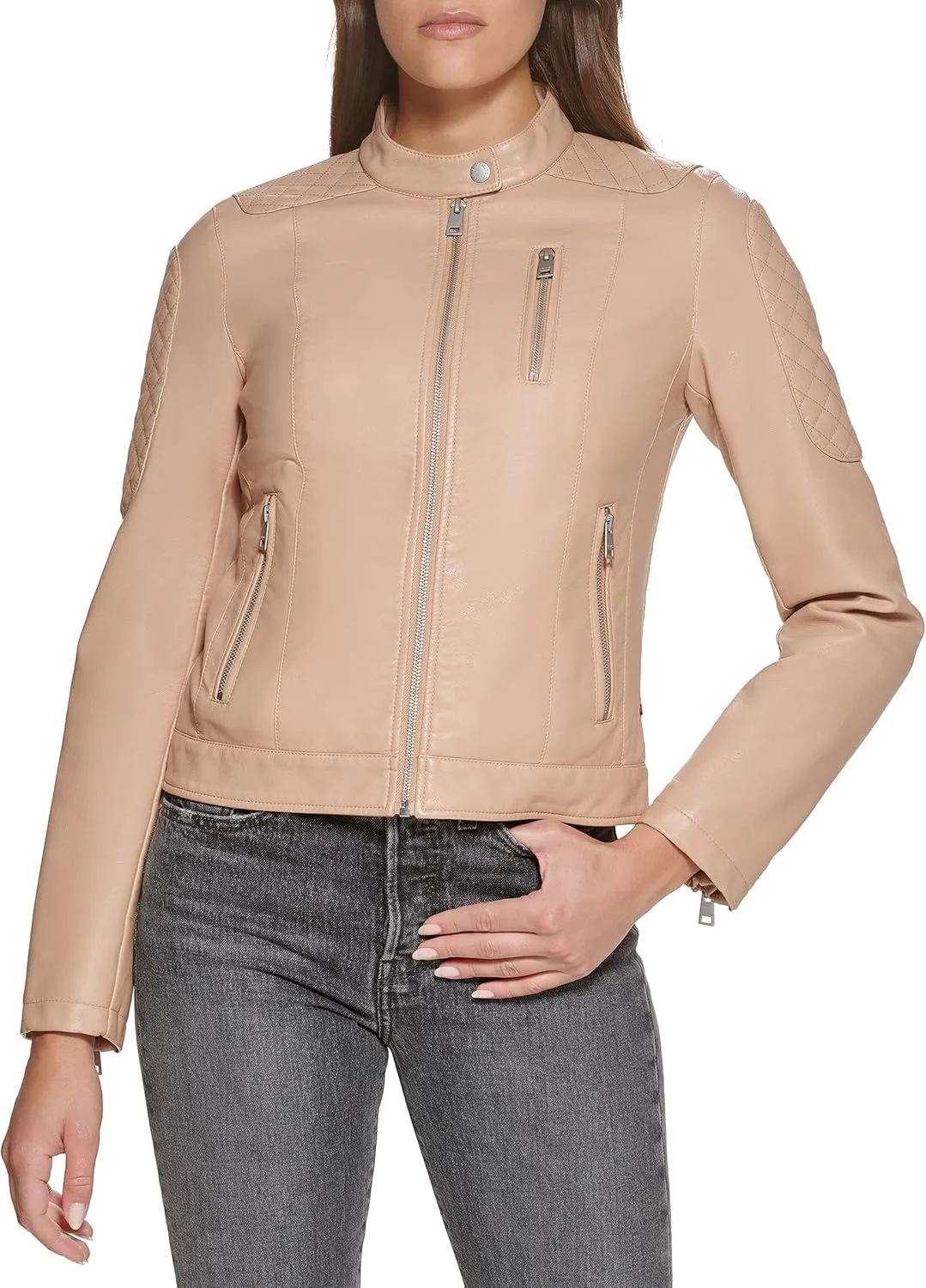Levi's Women's Faux Leather Motocross Racer Jacket (Standard and Plus)