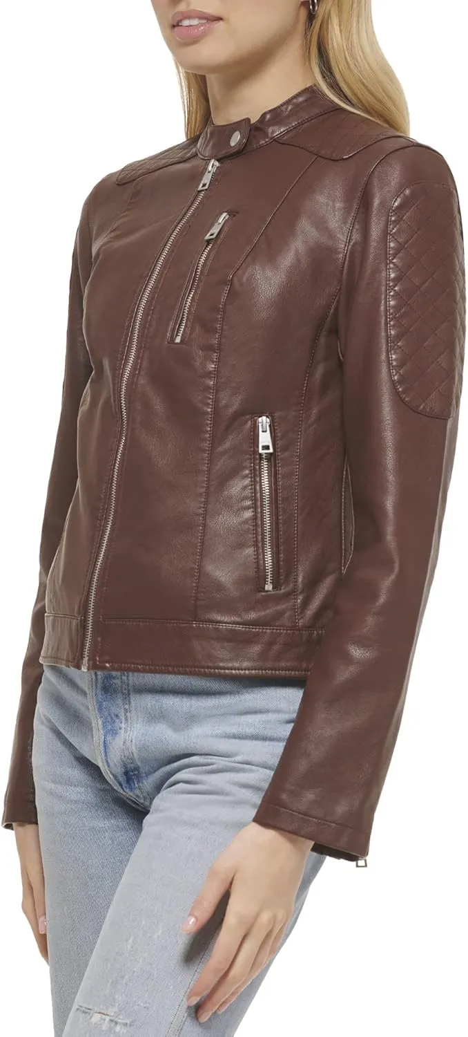 Levi's Women's Faux Leather Motocross Racer Jacket (Standard and Plus)