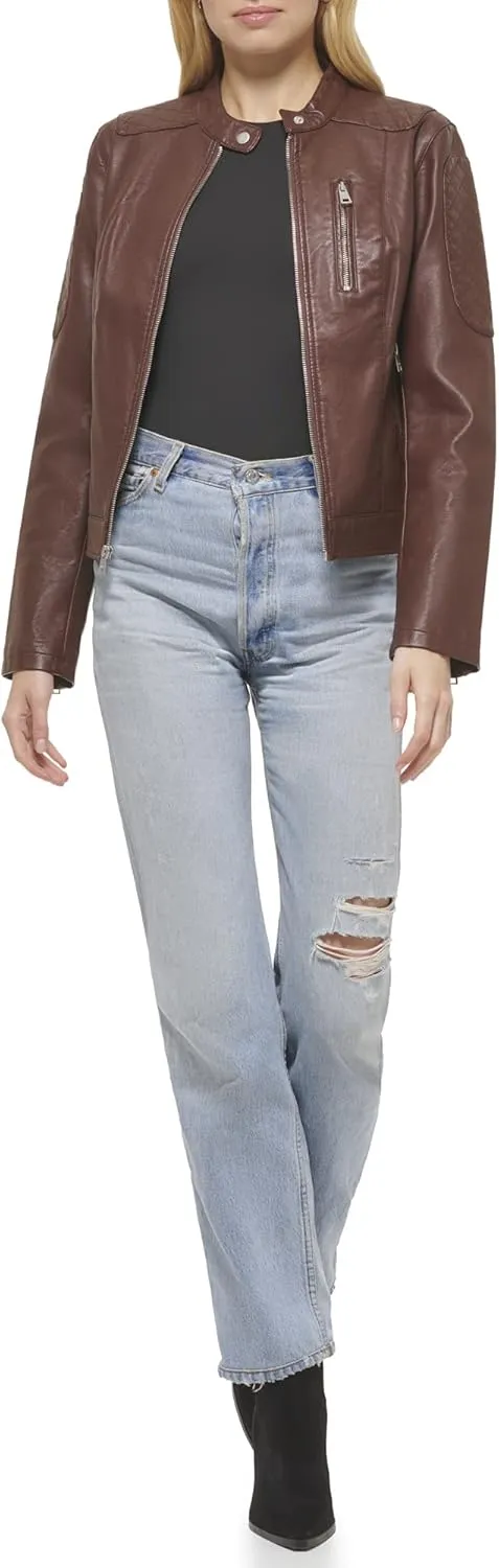 Levi's Women's Faux Leather Motocross Racer Jacket (Standard and Plus)
