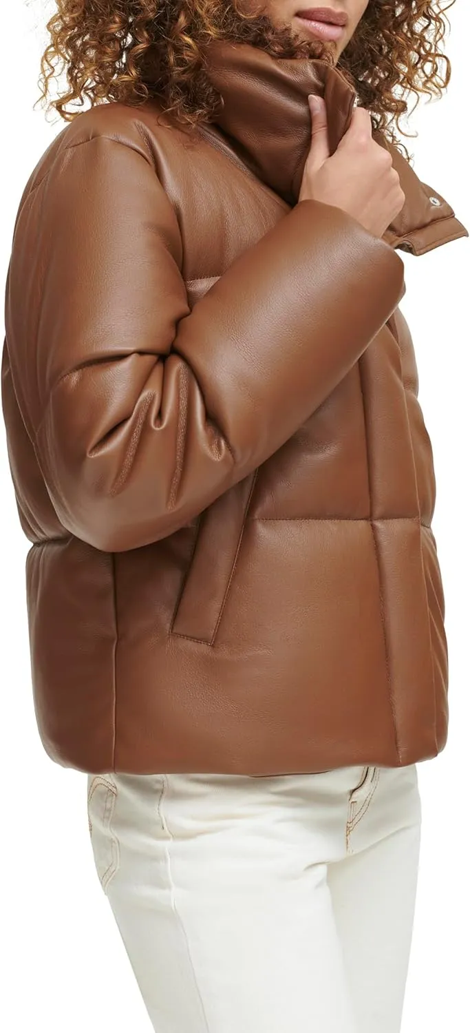 Levi's Women's Vegan Leather Quilted Shorty Puffer