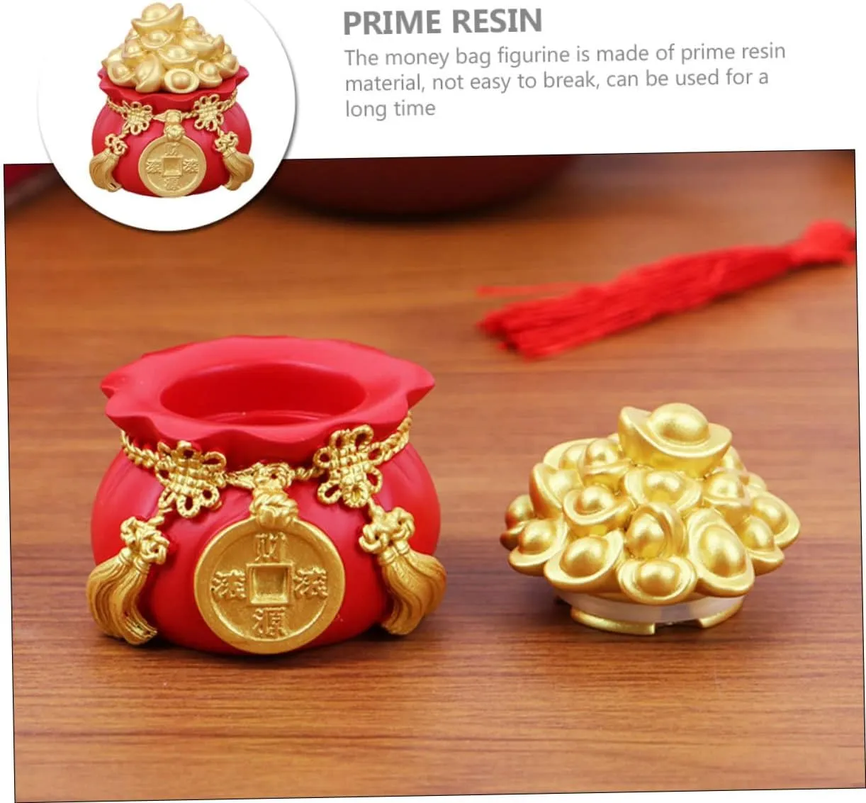 LIFKOME 3pcs Lucky Money Bag Decoration Home Accessories Feng Shui Money Bag Housewarming Wealth Money Bank Feng Shui Treasure Bowl Statue Jar Car Decor Desktop Office Resin Crafts