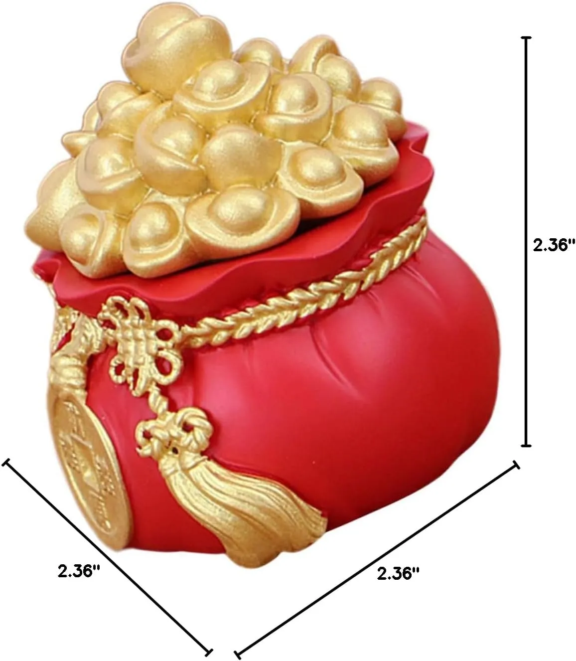 LIFKOME 3pcs Lucky Money Bag Decoration Home Accessories Feng Shui Money Bag Housewarming Wealth Money Bank Feng Shui Treasure Bowl Statue Jar Car Decor Desktop Office Resin Crafts