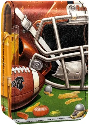 Lipstick Case,Leather Lip Gloss Lipstick Organizer with Mirror,Mini Lipstick Holder Bag,American Football Field Beer
