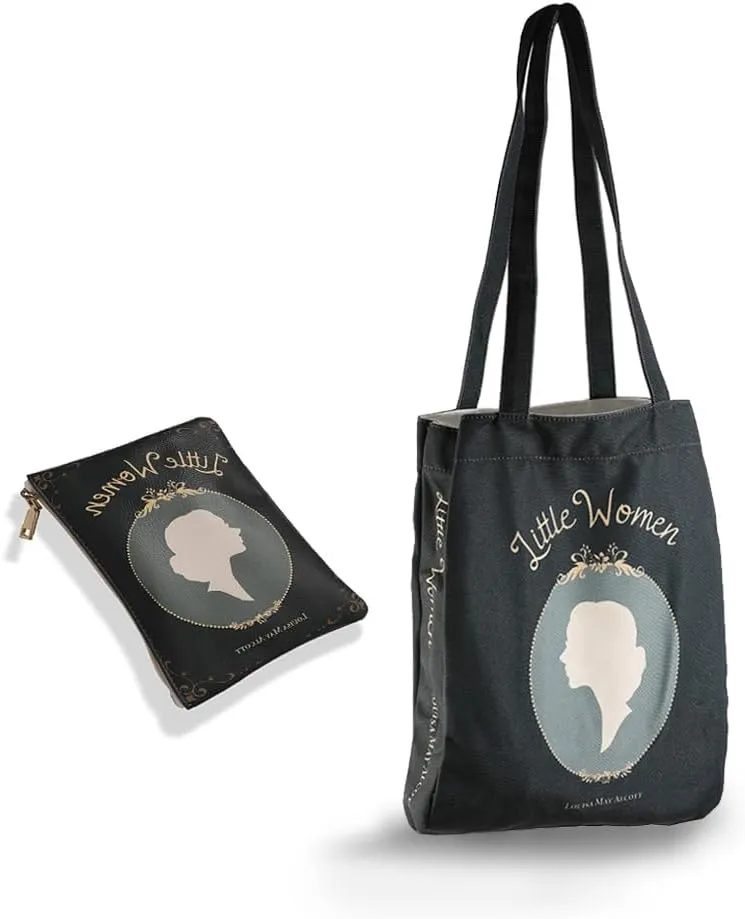 Literary Themed Bag Collection-Little Women |Black Set|Stylish&Unique Tote&Clutch Bags |Canvas &PU Leather|Eco-Friendly|Daily Use & Perfect for Literature Enthusiasts|Eco-Friendly