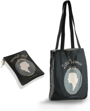 Literary Themed Bag Collection-Little Women |Black Set|Stylish&Unique Tote&Clutch Bags |Canvas &PU Leather|Eco-Friendly|Daily Use & Perfect for Literature Enthusiasts|Eco-Friendly