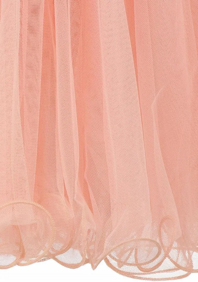 Little Girls See Through Waistline Lace Flowers Girls Dresses