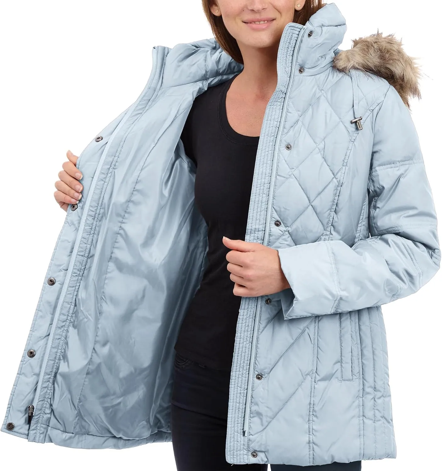 LONDON FOG Women's Diamond Quilted Down Coat