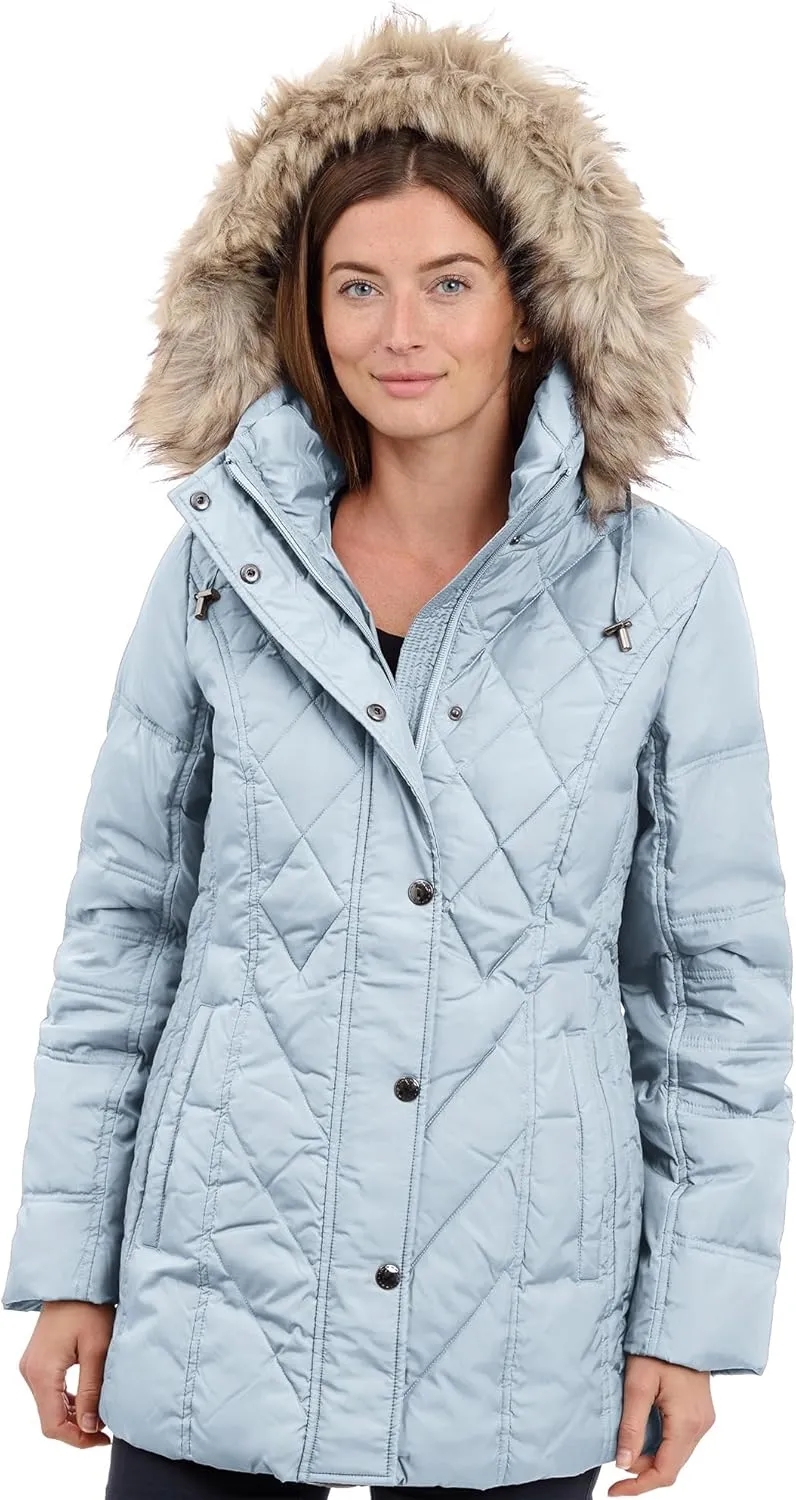 LONDON FOG Women's Diamond Quilted Down Coat