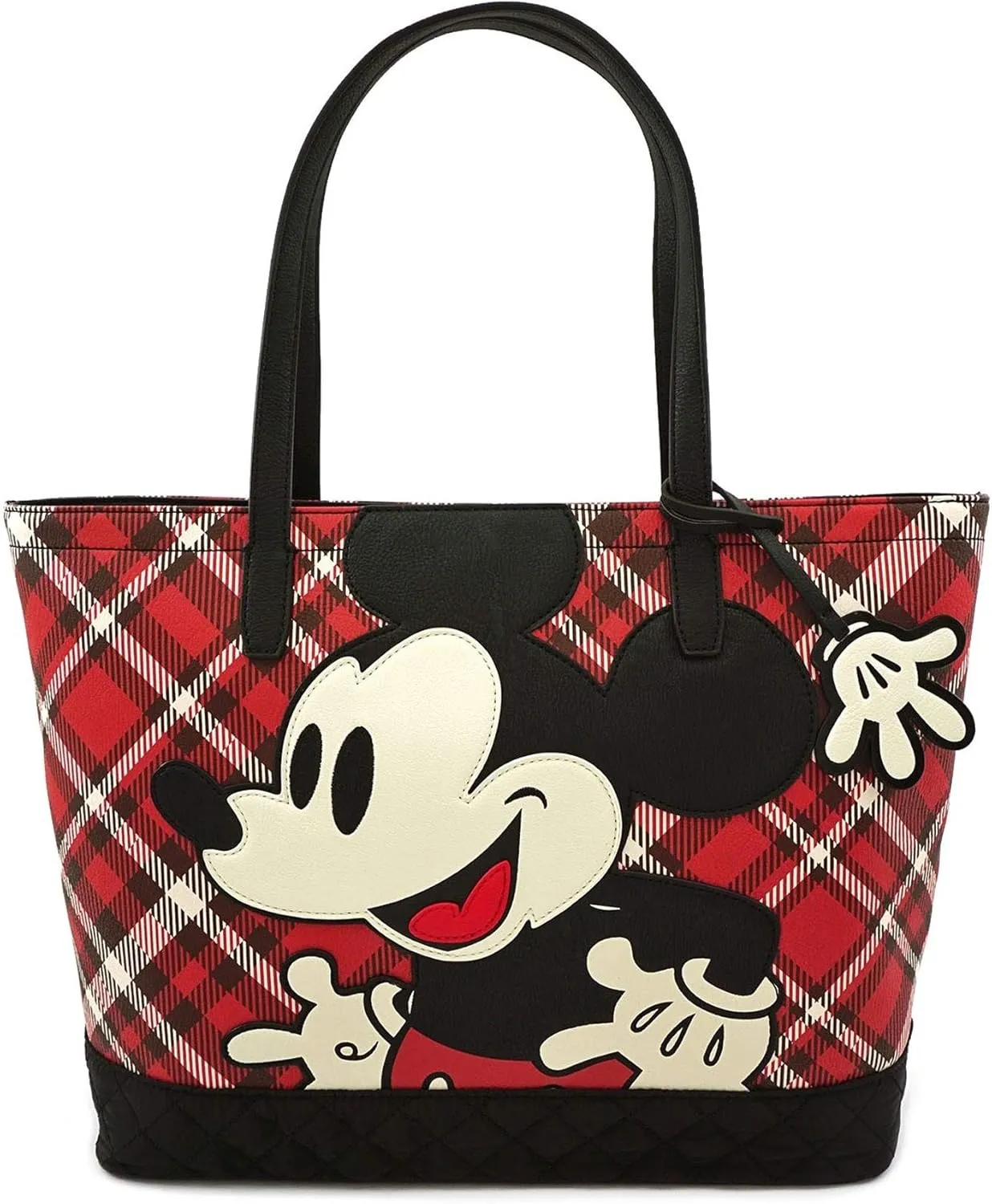 Loungefly x Mickey Mouse Tartan Plaid Tote Bag Purse (One Size, Multicolored)