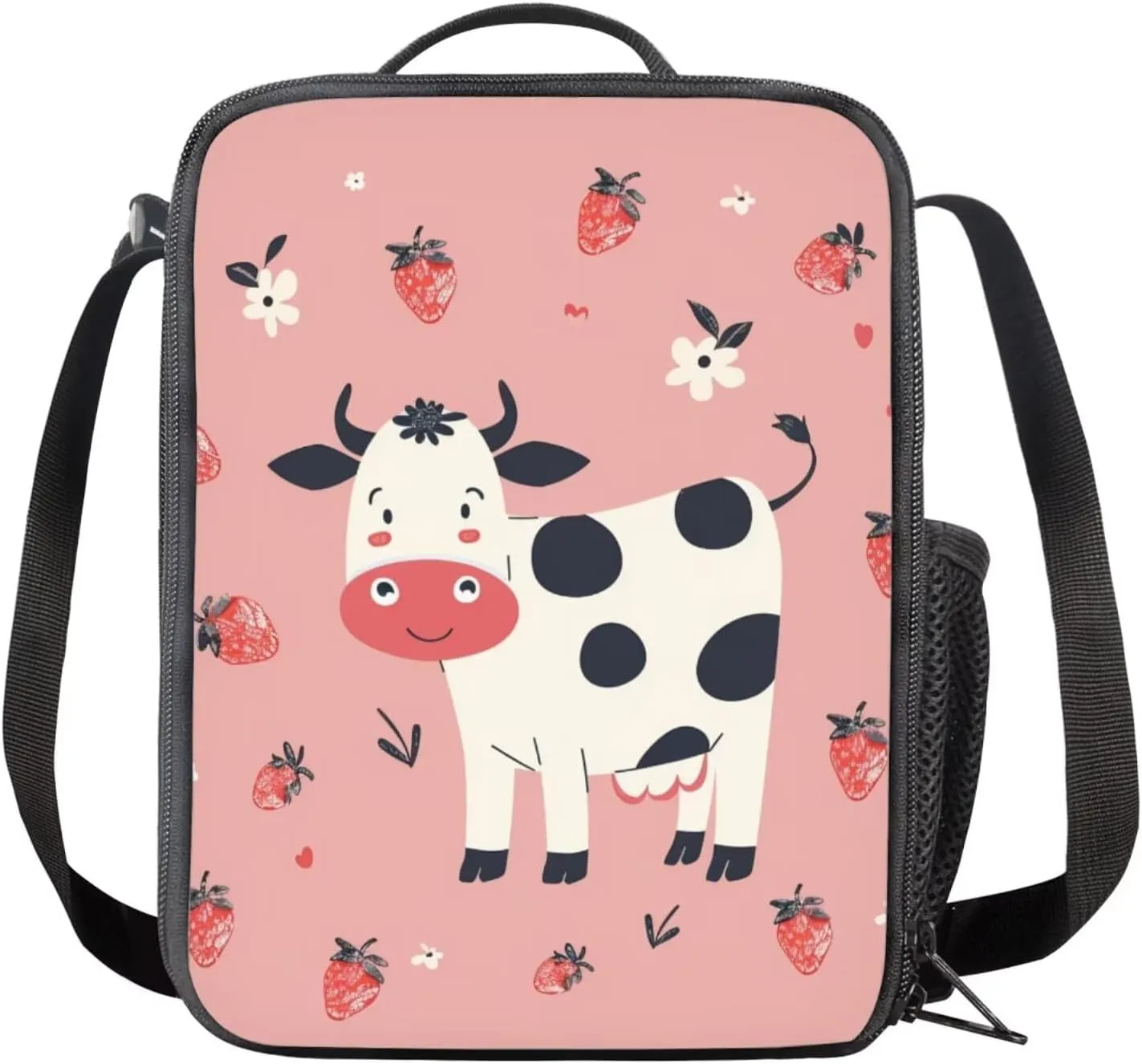 Lovely Cow Print Travel Backpack for Kids 9-15 Years Old Tote Bag for Children Waterproof Portable Multi-Functional School Bag for for Outdoor Picnic Hiking Vacation