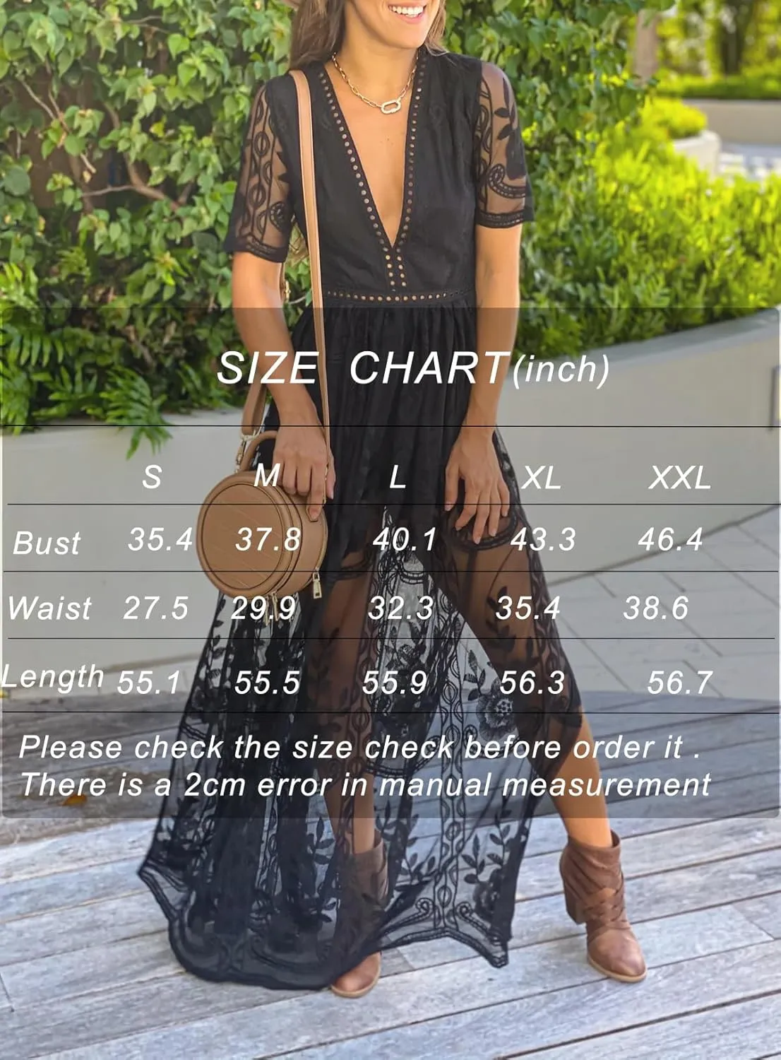 LRISES Womens V Neck Floral Embroidered Lace Wedding Maxi Dress Boho Short Sleeve Slit Bridesmaid Evening Party Dresses