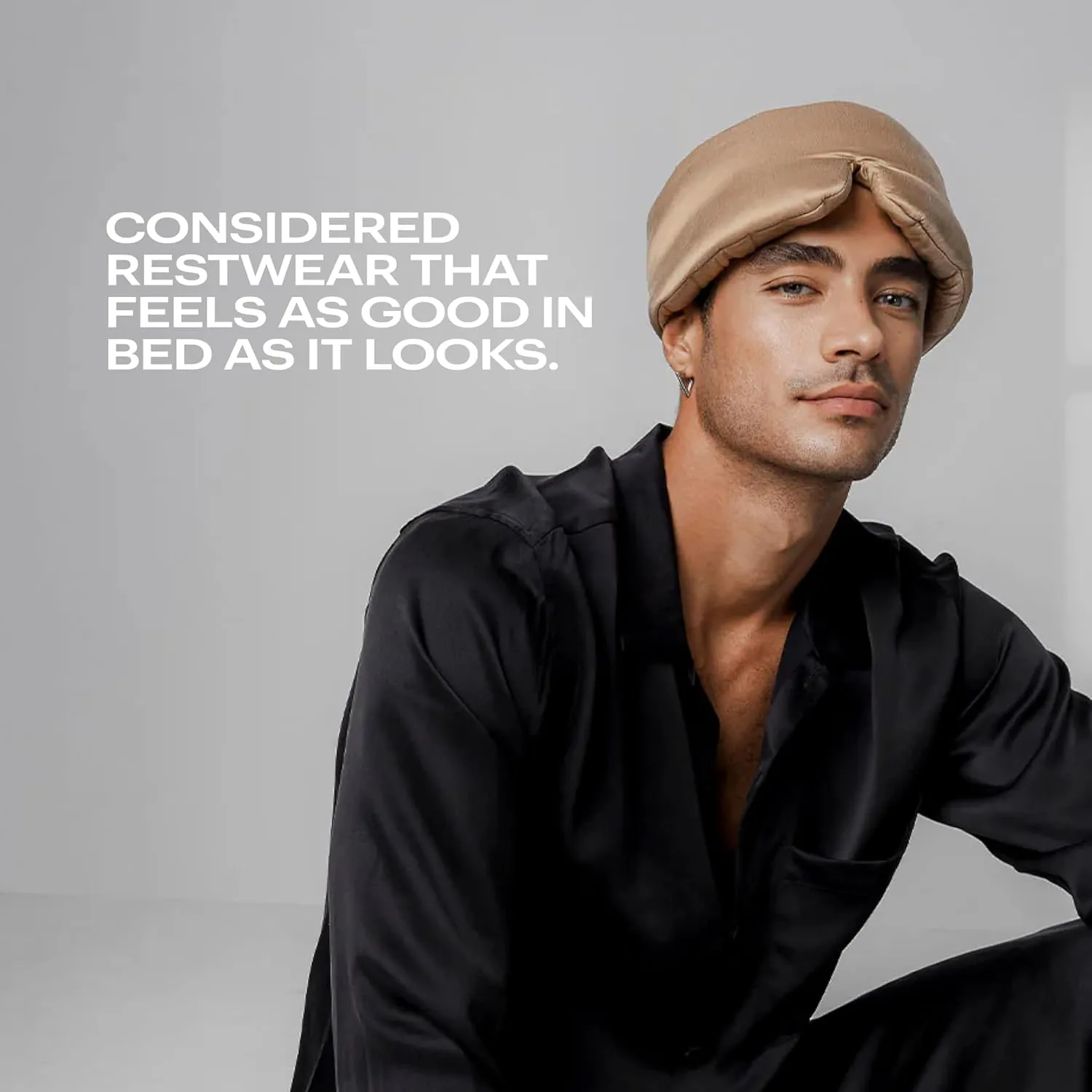 Lunya Weighted Silk Sleeping Mask with Pouch and Box – Washable Eye Cover – Gentle Pressure for Relaxation – Hushed Tan – Large