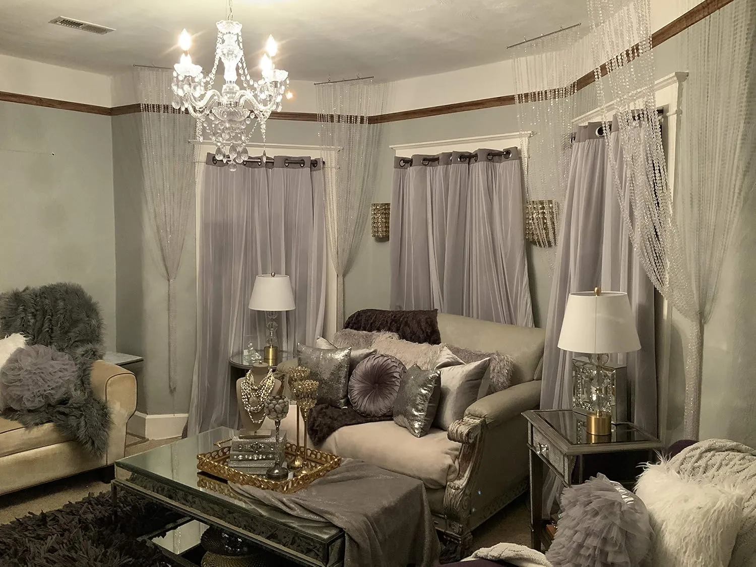 Lush Decor Sheer Grommet Curtains With Insulated Blackout Lining, Window Curtain Panels, Pair, 38"W x 84"L, Wheat - Curtain With Sheer Overlay, Elegant Blackout Curtains for Bedroom