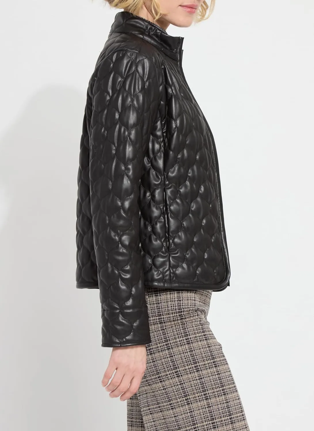 Lyssé Brooklyn Vegan Leather Jacket – Faux Leather Jacket for Women, Lightweight & Unlined Womens Quilted Jacket