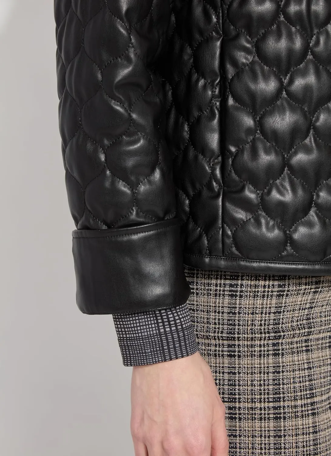 Lyssé Brooklyn Vegan Leather Jacket – Faux Leather Jacket for Women, Lightweight & Unlined Womens Quilted Jacket