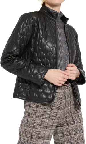 Lyssé Brooklyn Vegan Leather Jacket – Faux Leather Jacket for Women, Lightweight & Unlined Womens Quilted Jacket