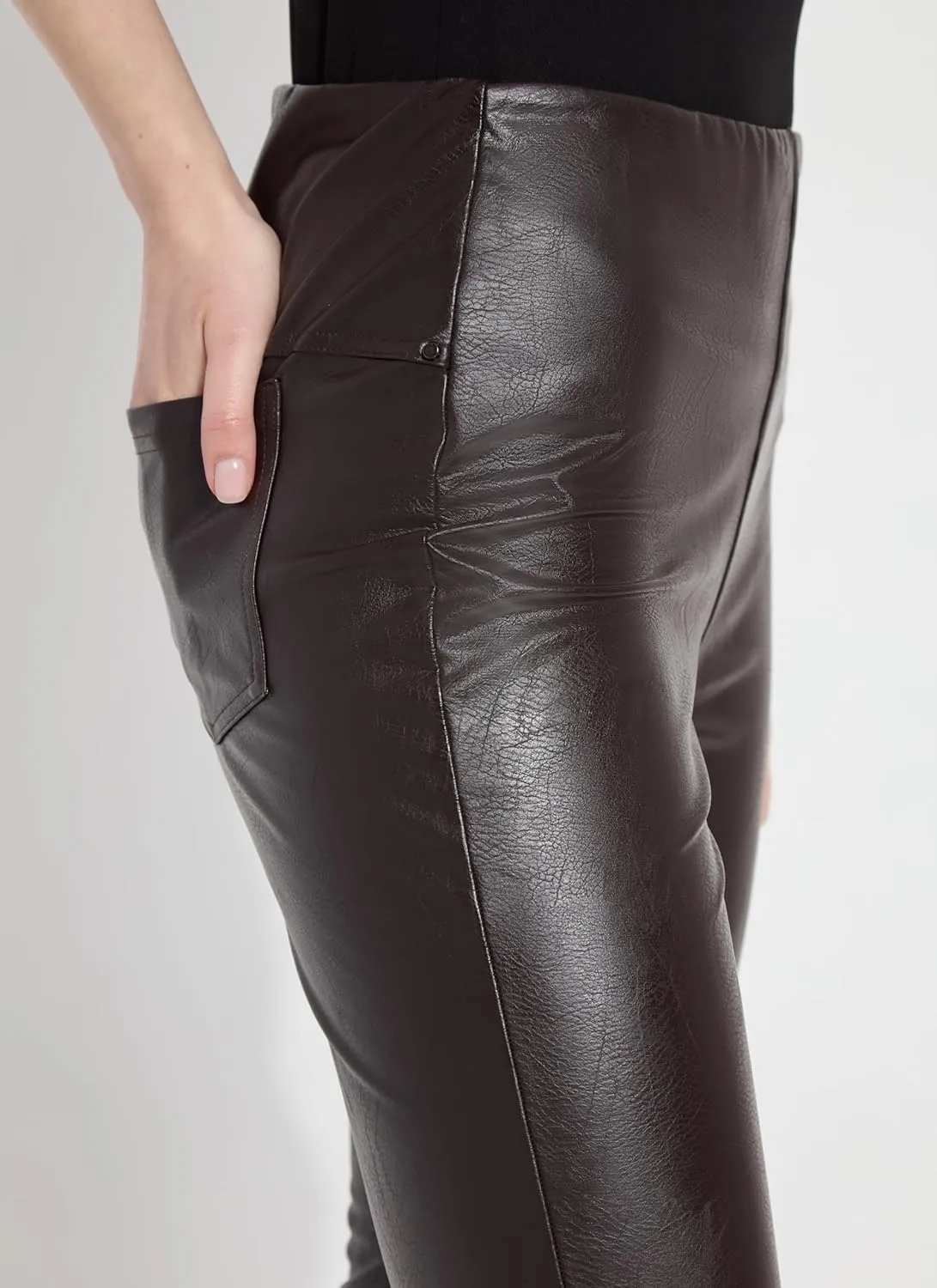 Lyssé Katherine Toothpick Skinny Pants – Faux Leather Pants for Women and High Waisted Cropped Pants