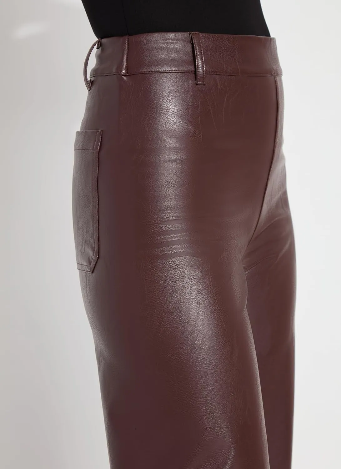 Lyssé Vegan Leather Wide Leg Pants – Faux Leather Pants for Women and High Waisted Ankle Pants
