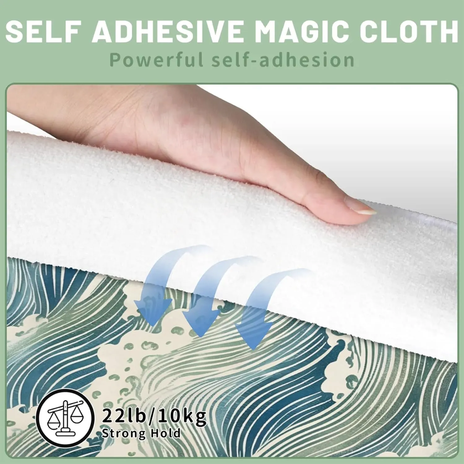 Magic Cosmetics Pouch Ocean Water Theme Self-Adhesive Camera Cover Cloth Protective Foldable Makeup Bag for Lens Cat Makeup Bag 21.7x21.7