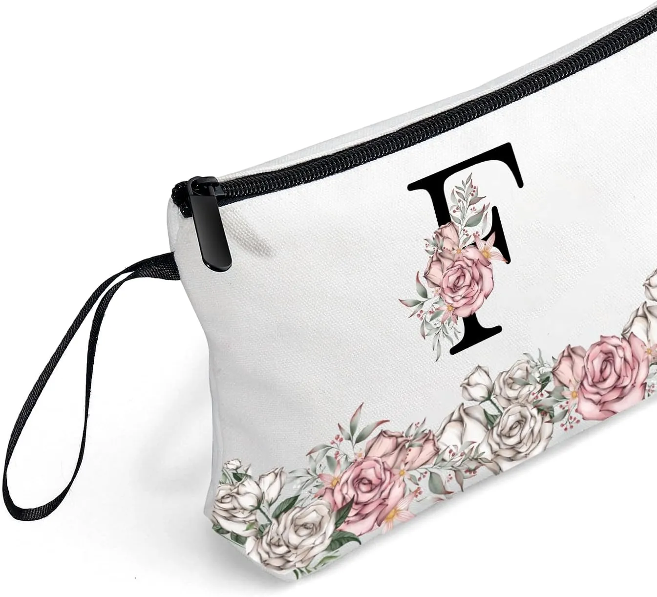 Make Up Bags for Teens,Bridesmaid Gift,Personalized Makeup Bag,Monogrammed Gifts for Women,Small Cosmetic Bag,Initial Makeup Bags for Girls(Letter F)