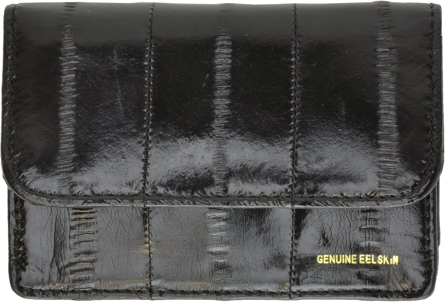 MARSHAL Eel Skin Soft Leather Change Purse Coin Wallet with Key Ring