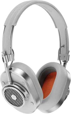 MASTER & DYNAMIC MH40 Over-Ear Wireless Headphones Gen II, Silver Metal/Gray Coated Canvas/Gray Leather