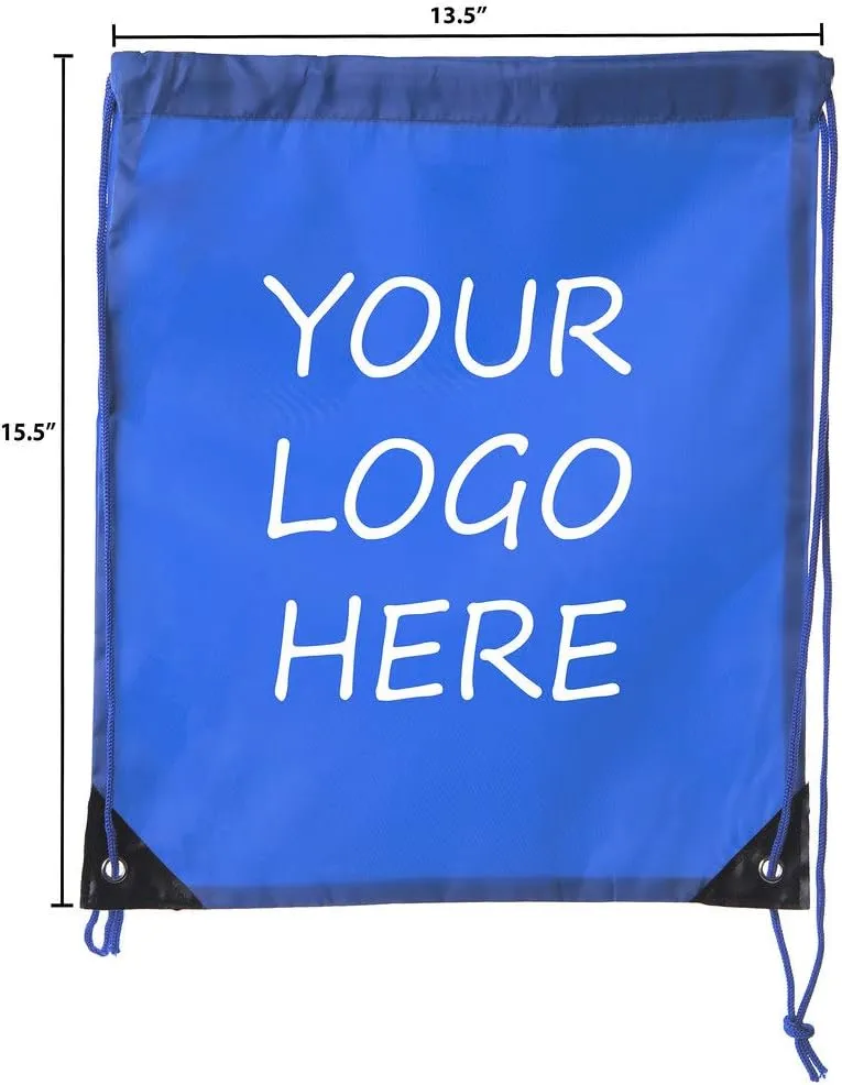 Mato & Hash Custom Bags With Your Logo | Promotional Drawstring Backpack - 50PK Royal CE2500