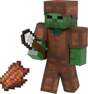 Mattel Minecraft Diamond Level Zombie Action Figure with 4 Accessories, 5.5-in Collector Scale & Pixelated Design