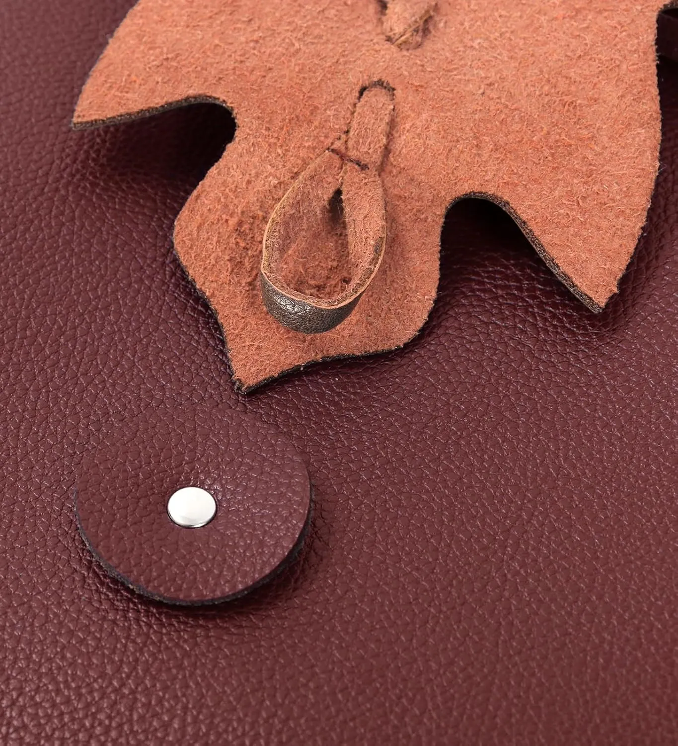 Medieval Belt Pouch Waist Pack Renaissance Drawstring Bag Leaf Shape for ELF Costume