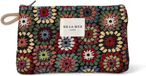 Medium Floral Travel Size Toiletries Makeup Pouch – Elegant Travel Cosmetic Bag, Toiletry Organizer & Coin Purse for Women, Ideal Gift for Her, Zippered Makeup Bag, Made in Barcelona