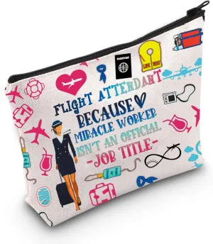 MEIKIUP Flight Attendant Gifts Air Stewardess Cosmetic Bag Stewardess Aviation Makeup Pouch Flight School Gift