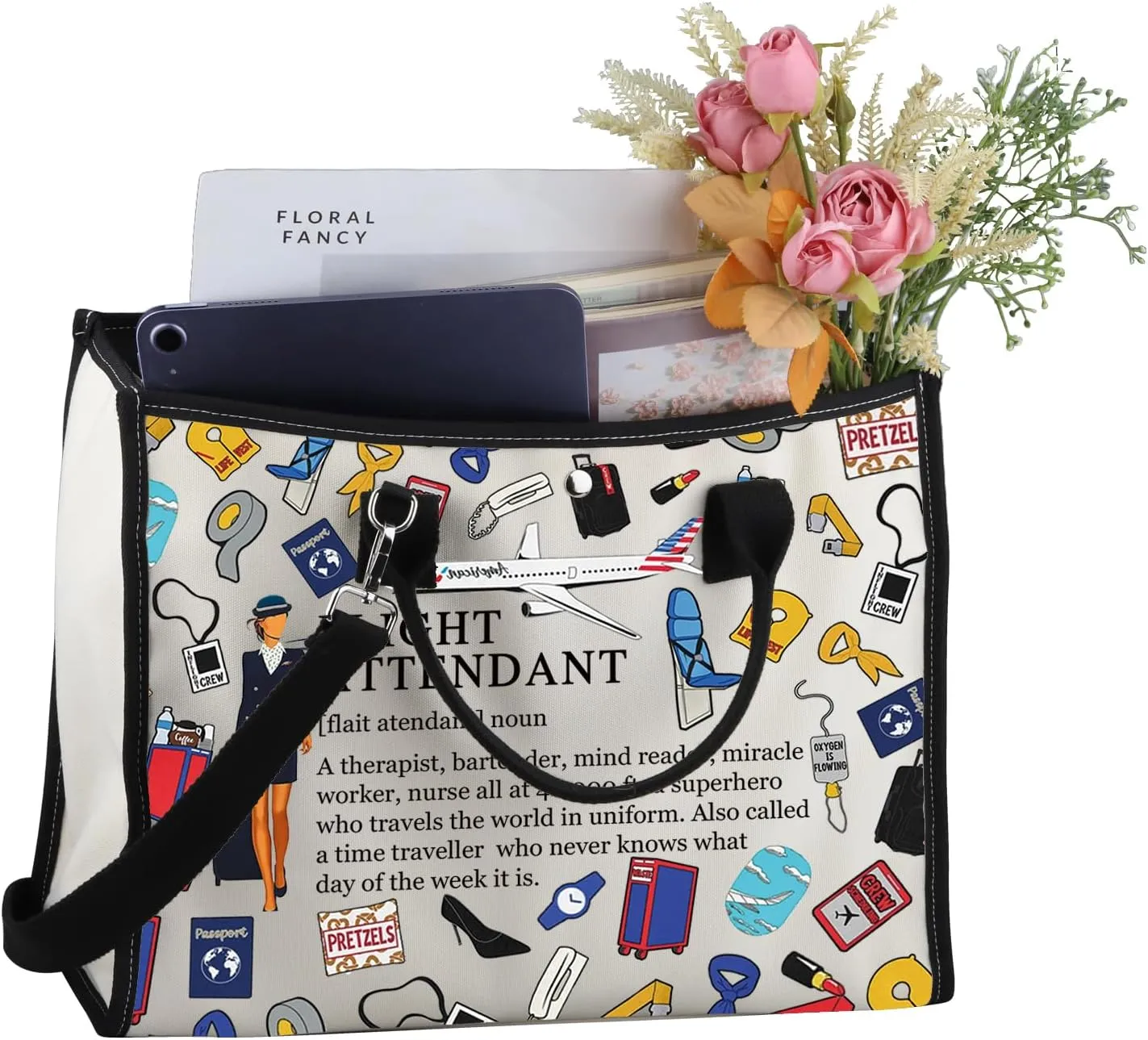 MEIKIUP Flight Attendant Gifts Air Stewardess Cosmetic Travel Bag Stewardess Aviation Makeup Pouch