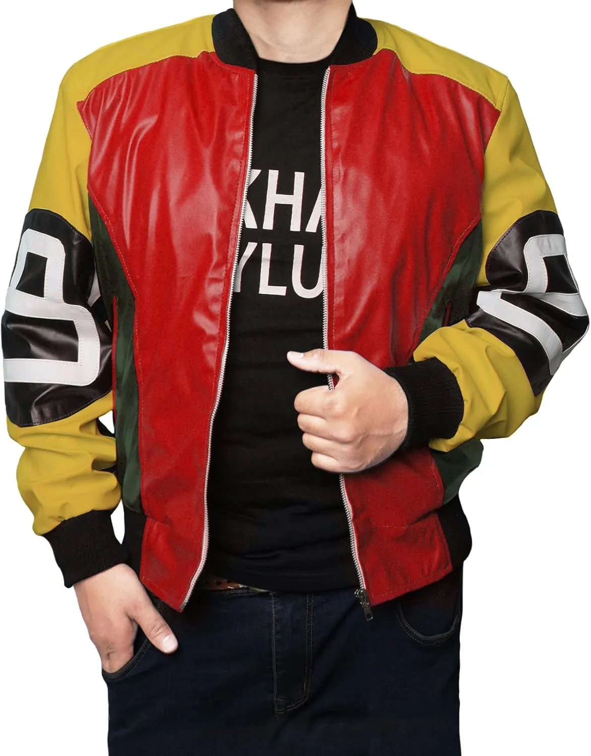 Mens 8 Ball Pool Billiard Bomber Lightweight Casual Stylish Fashion 80s 90s Retro Zip Up Faux Leather Jacket