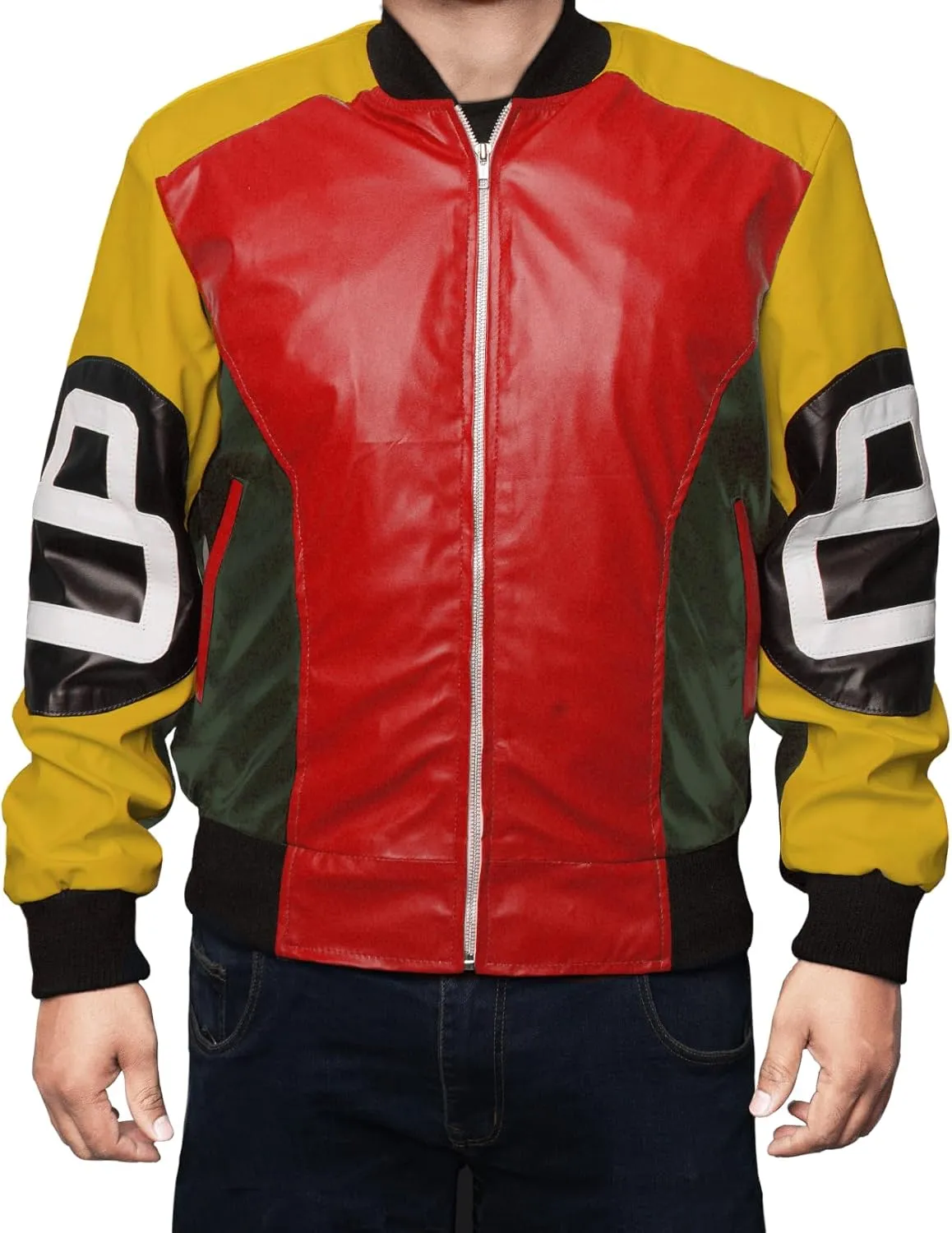 Mens 8 Ball Pool Billiard Bomber Lightweight Casual Stylish Fashion 80s 90s Retro Zip Up Faux Leather Jacket