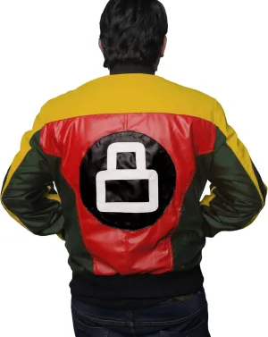Mens 8 Ball Pool Billiard Bomber Lightweight Casual Stylish Fashion 80s 90s Retro Zip Up Faux Leather Jacket