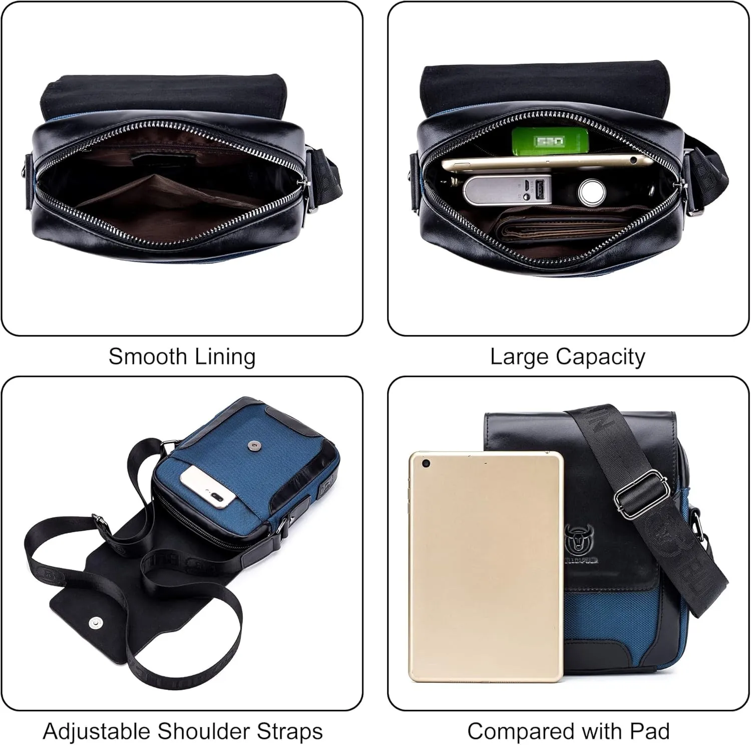 Men's Genuine Leather Shoulder Bag Crossbody Bags for Men Small Leather Messenger for Work Business Satchel Travel