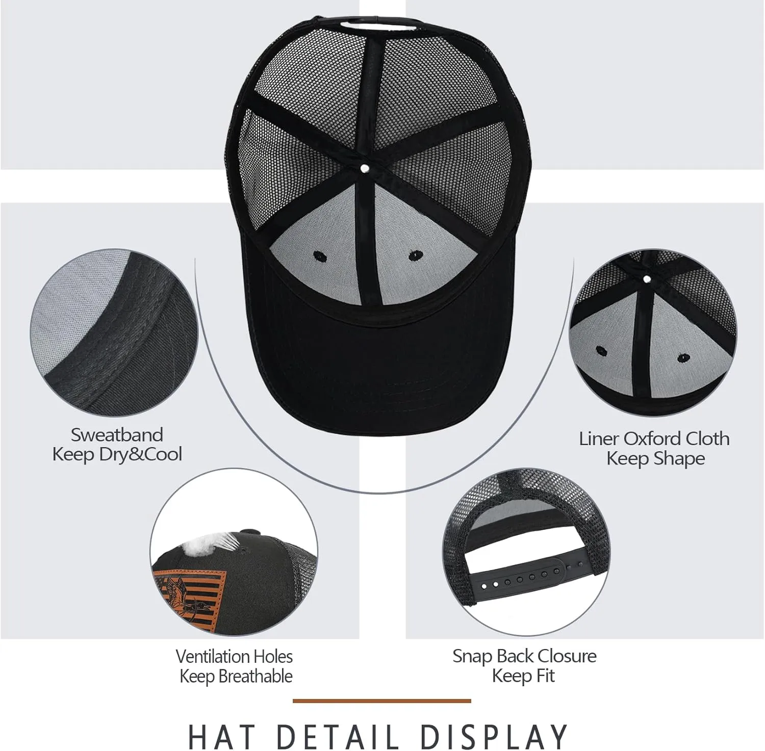 Men's Hat Gifts for Dad Husband Grandpa Father's Day Christmas Birthday Gifts Trucker Hat Leather Pattern Baseball Cap