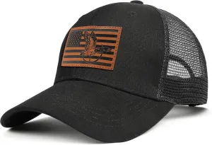 Men's Hat Gifts for Dad Husband Grandpa Father's Day Christmas Birthday Gifts Trucker Hat Leather Pattern Baseball Cap