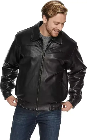 Mens Leather Jacket Mens Genuine Leather Bomber Jacket Motorcycle Jacket With Zip Out Liner