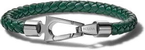 Men's Marine Star Braided Leather Bracelet with Tuning Fork Clasp