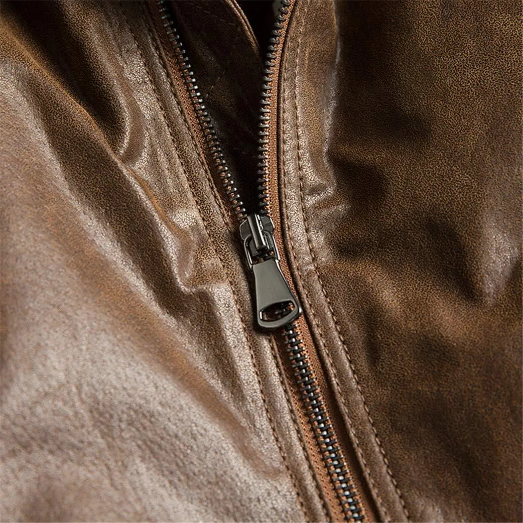 Men's Real Leather Jacket,Pigskin Genuine Leather Motorcycle Jacket,Air Force Flight Jackets Aviator Coat