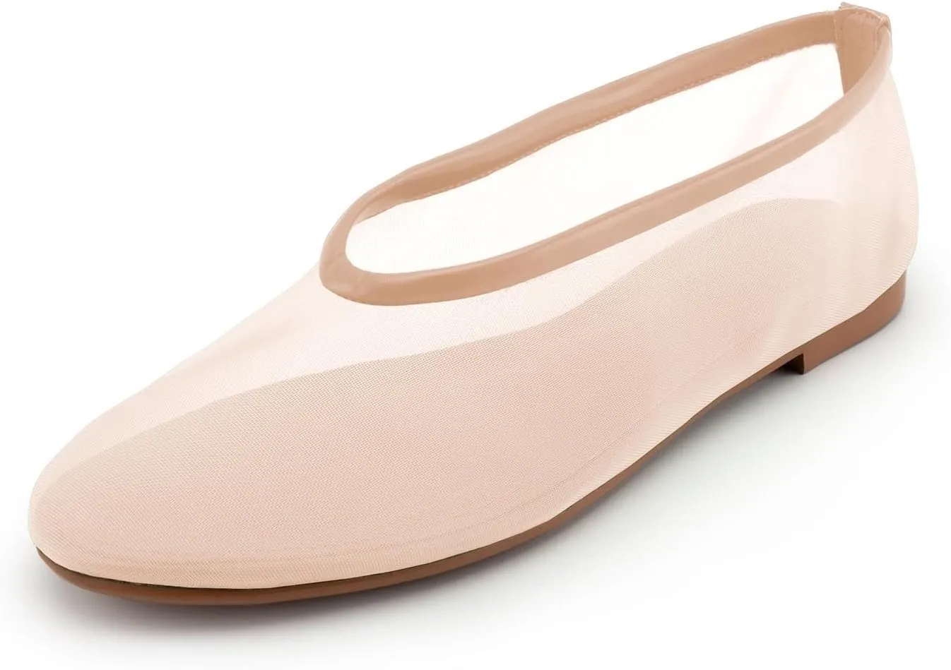 Mesh Ballet Flats for Women,Round Toe Tulle Breathable Ballerina Shoes,Slip on Comfortable Fashion Casual Daily Dress Shoes