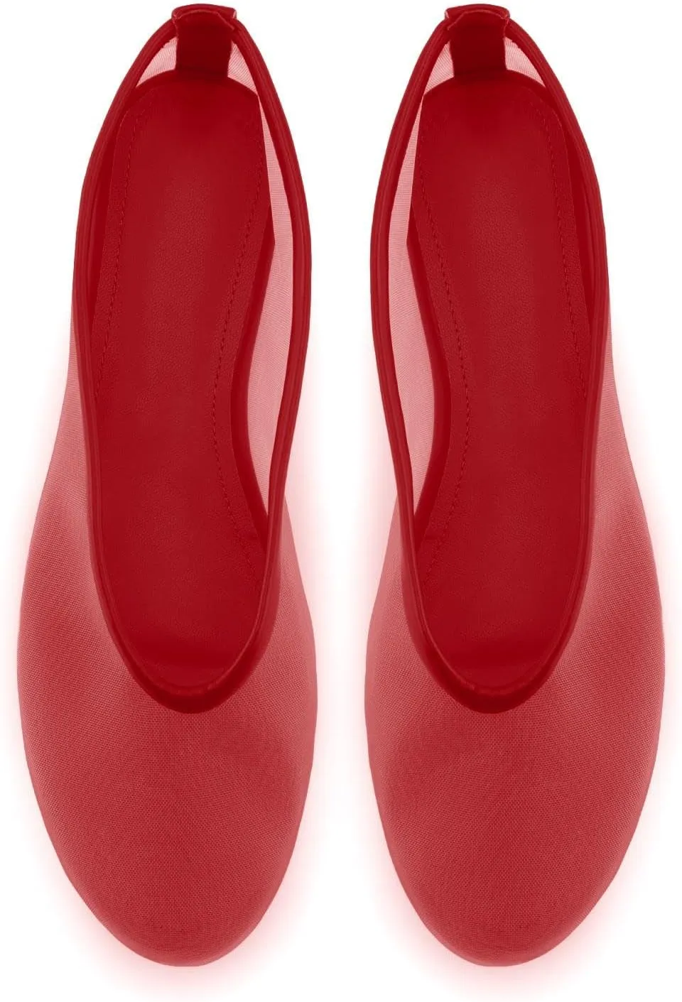 Mesh Ballet Flats for Women,Round Toe Tulle Breathable Ballerina Shoes,Slip on Comfortable Fashion Casual Daily Dress Shoes