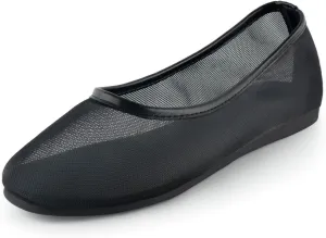Mesh Ballet Flats for Women,Round Toe Tulle Breathable Ballerina Shoes,Slip on Comfortable Fashion Casual Daily Dress Shoes
