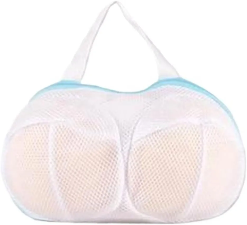 Mesh Laundry Bags，Washing Machine Wash Bags， 2pcs Brassiere Use Travel Protection Mesh Machine Wash Cleaning Bra Pouch Washing Bags Net Underwear Anti Deformation(Blue)