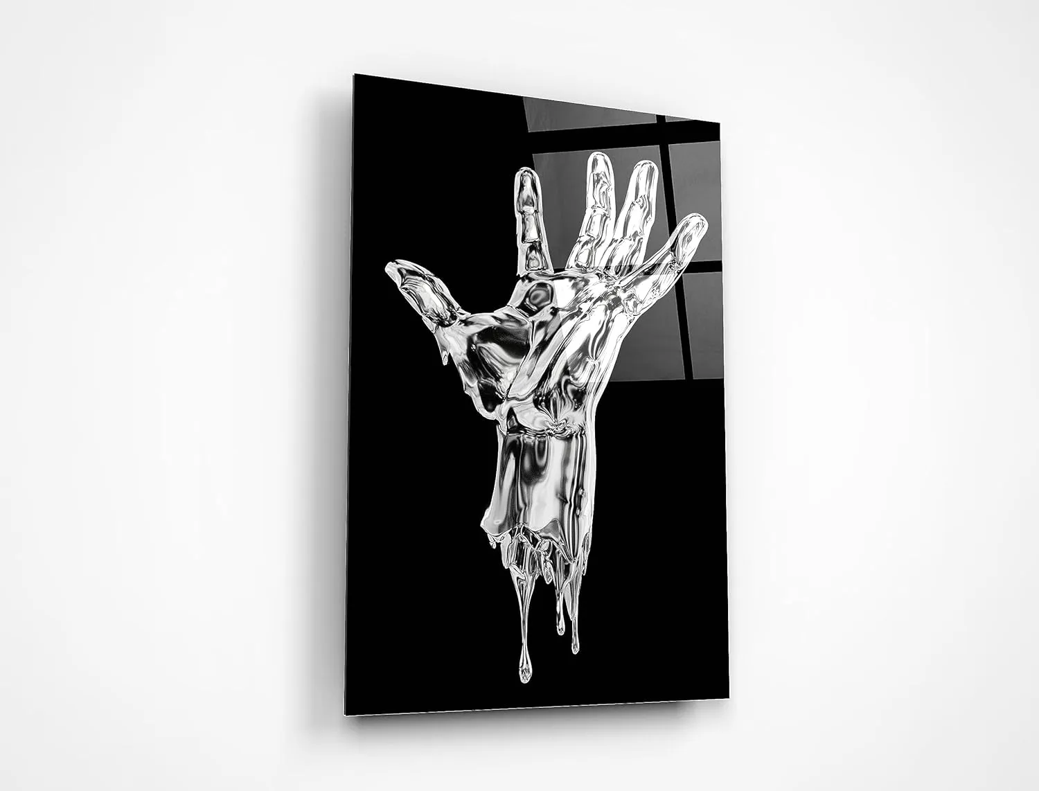 Metal Hand Wall Art Rock n Roll Decor Grunge Music Recording Studio Decoration Heavy Metal Gifts Punk Bar Decor Glass Canvas Print Hard Rock Cafe Decor