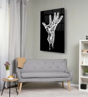 Metal Hand Wall Art Rock n Roll Decor Grunge Music Recording Studio Decoration Heavy Metal Gifts Punk Bar Decor Glass Canvas Print Hard Rock Cafe Decor