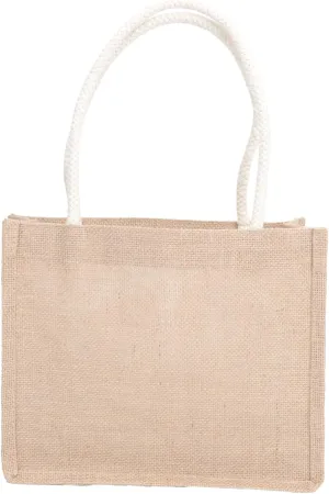 Mikinona Elegant Jute Tote Bag Large Capacity Reusable for Shopping Books Vegetables Comfortable Material Handles Suitable for Parties and Visiting