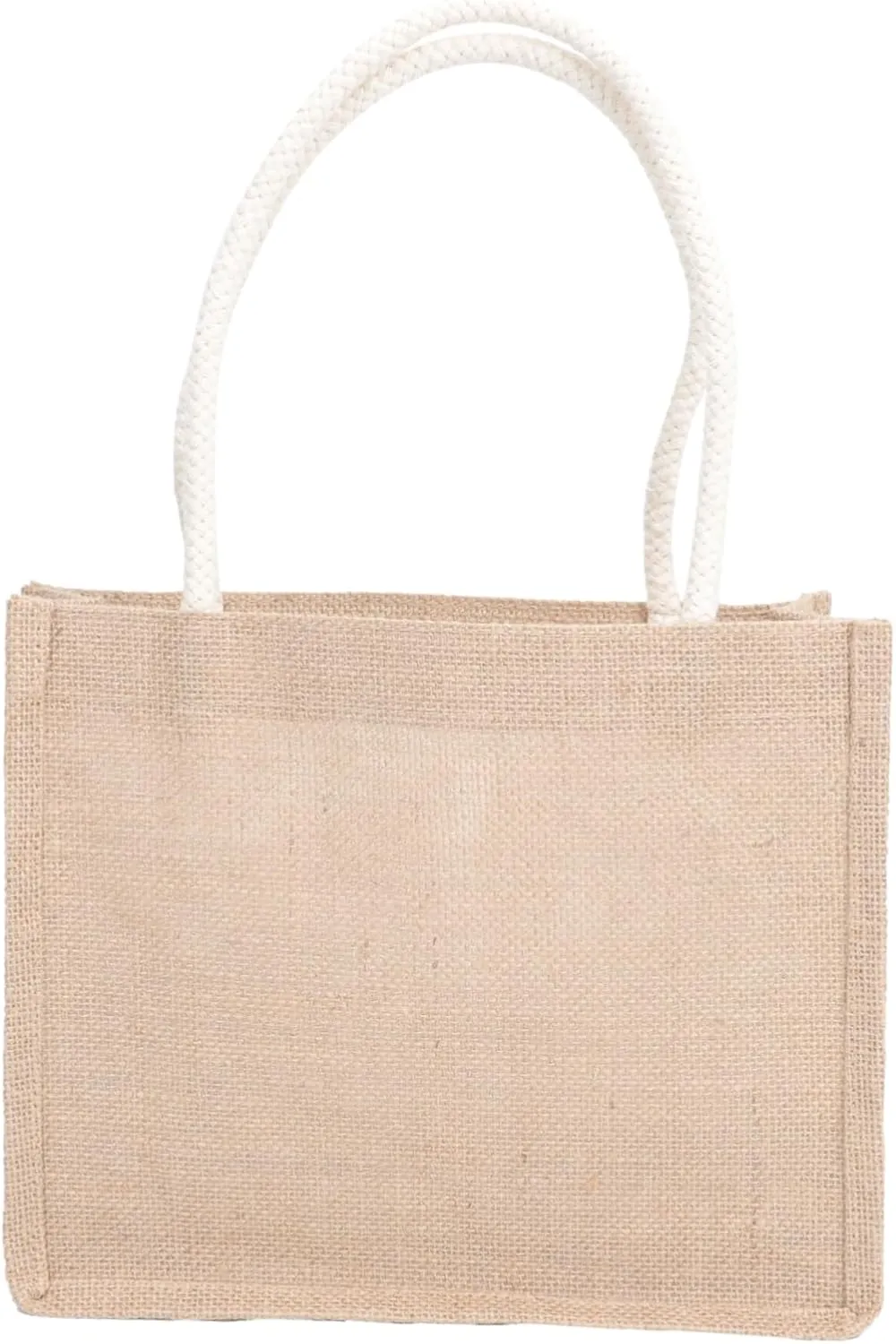 Mikinona Elegant Jute Tote Bag Large Capacity Reusable for Shopping Books Vegetables Comfortable Material Handles Suitable for Parties and Visiting