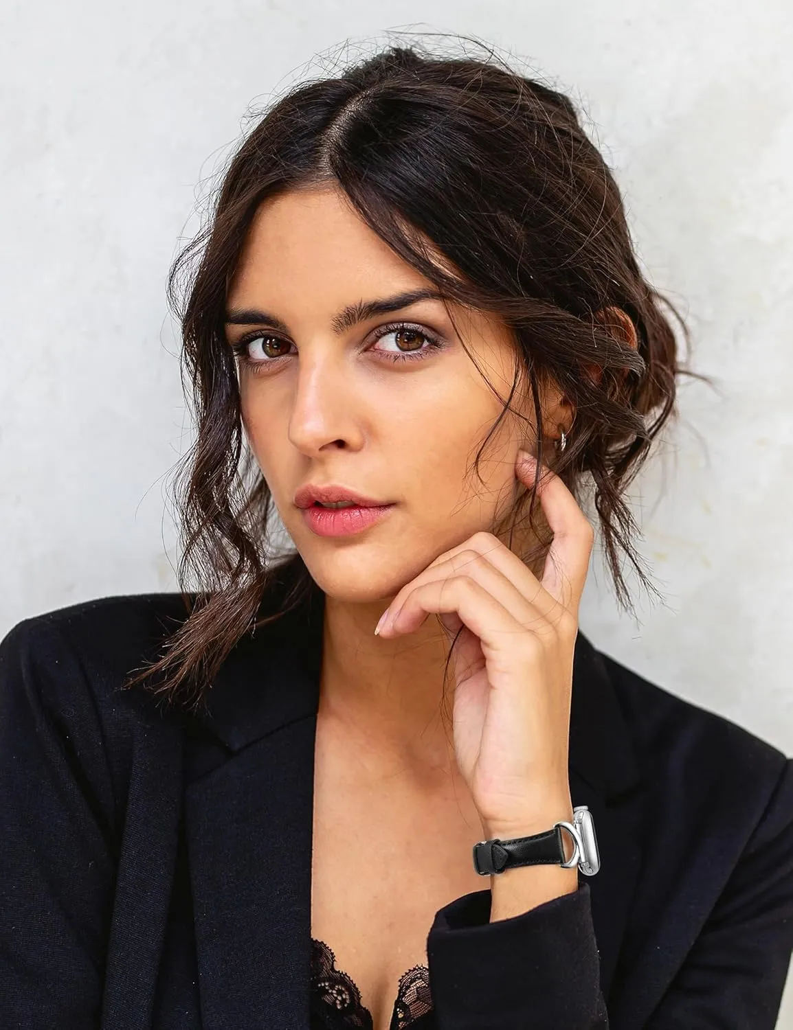 Minyee Leather Bands Compatible with Apple Watch Band 41mm 40mm 38mm 42mm 44mm 45mm 46mm 49mm Women, Slim Thin Dressy Strap with C-Shape Metal Buckle for iWatch Series 10 9 Ultra SE 8 7 6 5 4 3 2 1